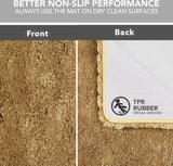 Badmat, wasbaar, badmat, antislip, absorberend, microvezel, badmat voor douche, bad en toilet, 50 x 80 cm, taupe, 1 stuk