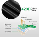 Afdekking voor tuinmeubelen, rechthoekig, 170 x 95 x 74 cm, afdekhoes van 420D Oxford-weefsel, waterdicht, uv-bestendig, beschermhoes voor meubelsets, tuintafel, zitgroep, zwart