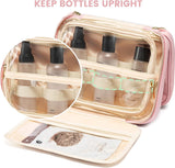 Toilettas voor dames, groot, toilettas om op te hangen, reis-toilettas, make-uptas, hangende toilettas, grote toilettas, waterdichte toilettas, reis-make-uptas, roze, Toilettas voor op reis