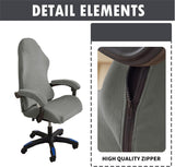 Fluwelen pluche gamingstoelhoezen, 4 stuks, bureaustoel, draaistoel, overtrek met armleuningen/stoelrug, rekbare stoelhoezen voor computer-gamestoel, bureaustoel, zonder stoel, grijs