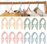 Set van 12 opvouwbare kleerhangers, draagbare hangers, opvouwbaar, met antislipoppervlak in vier kleuren, ruimtebesparend, draagbare reishanger voor thuis, hotel, reizen, kamperen