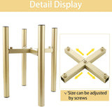 Gouden bloempotstandaard, metalen bloempotstandaard, verstelbaar voor binnen en buiten, verstelbare breedte 17 cm tot 30 cm, plantenpotdecoratie, bloemenhouder bloemenstandaard