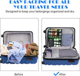 Kledingtassenset 7 kofferorganizerset, verpakkingsblokjes compressie, kofferorganisator voor op reis, verpakkingsblokjes rugzak, bagage-organizer met elektronische kabeloplader (grijs)