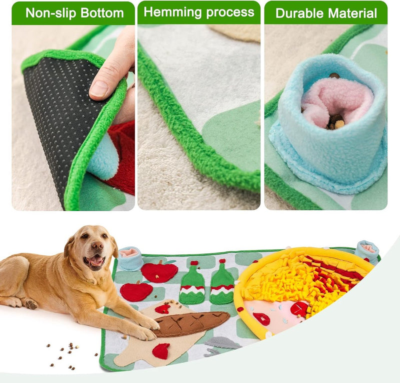 hondensnuffelmat, hondenmat voor geurtraining en langzaam eten, hondenpuzzelspeelgoed, bevordert het natuurlijke foerageren (77x47cm)