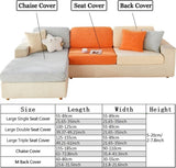 Zitbank, kussenhoes, stretch bankhoes, universele elastische bankzithoes, antislip bankhoes beschermhoes voor bankkussen L-vormige chaise lounge meubelbescherming