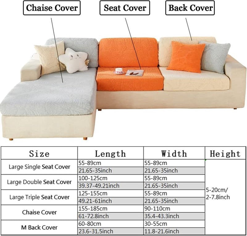 Zitbank, kussenhoes, stretch bankhoes, universele elastische bankzithoes, antislip bankhoes beschermhoes voor bankkussen L-vormige chaise lounge meubelbescherming