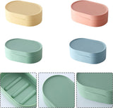 4 stuks waterdichte zeepbakjes met deksel, draagbare reiszeepdoos, kleurrijke creatieve zeepdoos, kunststof zeepbox voor zakenreizen, toerisme, fitnessstudio, zwembad, geel, roze, blauw, groen