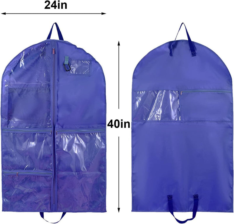 Kinderkledingtas met 5 zakken, opvouwbare kinderkledingzak, korte kledingafdekking voor eenvoudige organisatie voor dansers, optredens, wedstrijden, schoonheidswedstrijden, reizen en meer