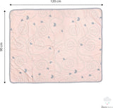 Gemaakt van biologisch katoen, zachtste babydeken voor kinderbed/bed, met 3 zachte lagen stof, omkeerbare designs, 2 mousseline, flanel in het midden, 95 x 120 cm - vlinder