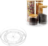2 stuks draaitafelkoelkast, verpakking van 2 (23,5 cm + 27 cm) draaitafelorganizer, voor de voorraadkast, draaibare kruidenhouder voor voorraadpotten en kruiden