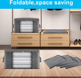 4-delige kledingopbergtas, 90 liter, organisator met grote capaciteit voor kleding, dekbedden, dekens, beddengoed met ritssluiting en transparant venster, dikke en ademende stof