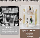 Make-up organizer voor de kaptafel, roterende cosmetica-opslag (2 niveaus, transparant)