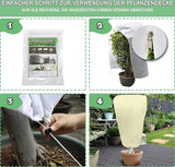 Winterbescherming voor planten, set van 2, 120 x 180 cm, vorstbeschermende plantendekens als winterbescherming, met ritssluiting voor boompalmen, balkonplanten, kaptent, ademend