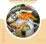 Soeplepel roestvrijstalen keukengerei lange steel keukenlepel lepel met haak voor het ophangen van serveergerei 13 cm