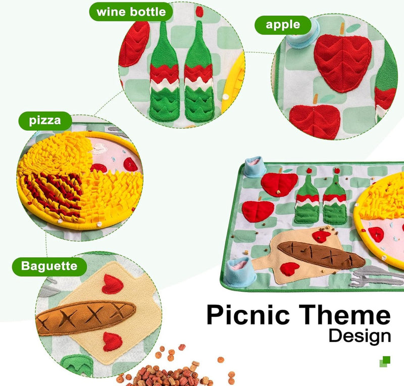 Hondensnuffelmat, hondenmat voor geurtraining en langzaam eten, hondenpuzzelspeelgoed, bevordert het natuurlijke foerageren (100x70cm)