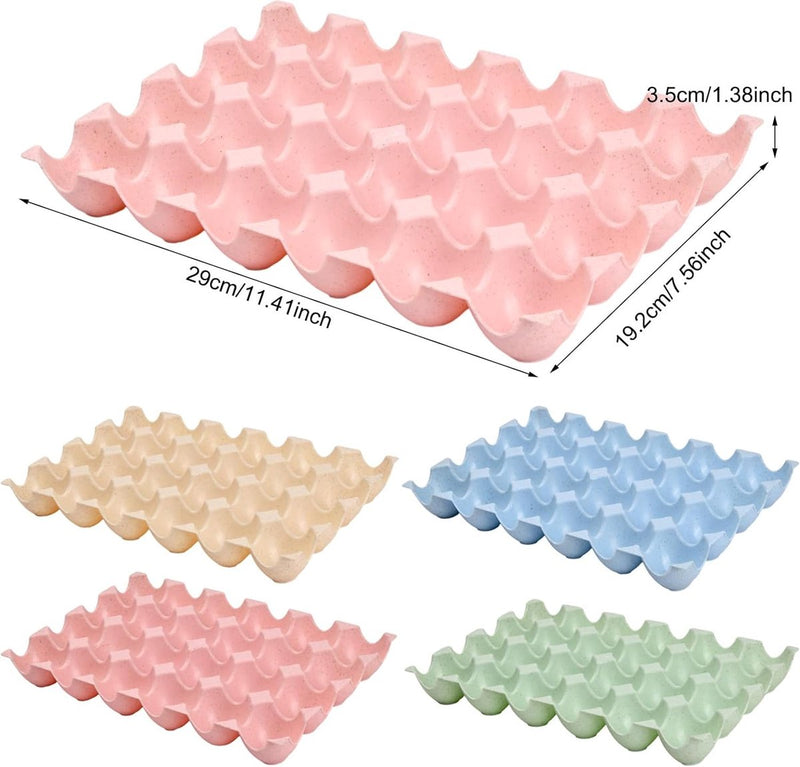 Set van 4 eierhouders voor koelkast, plastic eieropbergdoos, eiercontainer, stapelbaar, draagbare eieropbergdoos, geschikt voor keukenwerkbladen in de koelkast