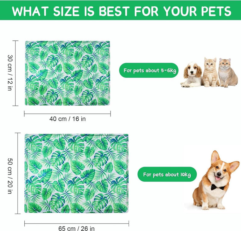 Koelmat voor honden, koelkussen voor honden en katten, koelmat voor huisdieren, niet-giftige gel-zelfkoelende mat, opvouwbaar, koelkussen voor warme zomer, 50 x 65 cm