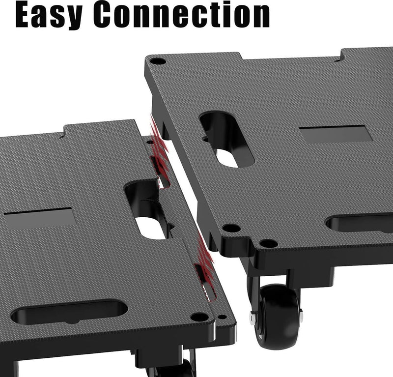 Transportrollenset, 200 kg draagvermogen, meubeltransportwagen, koppelbaar, verplaatshulp, meubeltransportwielen, zwart, 1 stuk