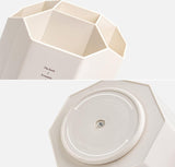 360 graden draaibare bureau-organizer, multifunctionele pennenhouder, gepersonaliseerde creatieve kantoorpennenhouder, multifunctionele opbergdoos (niet-recht wit)