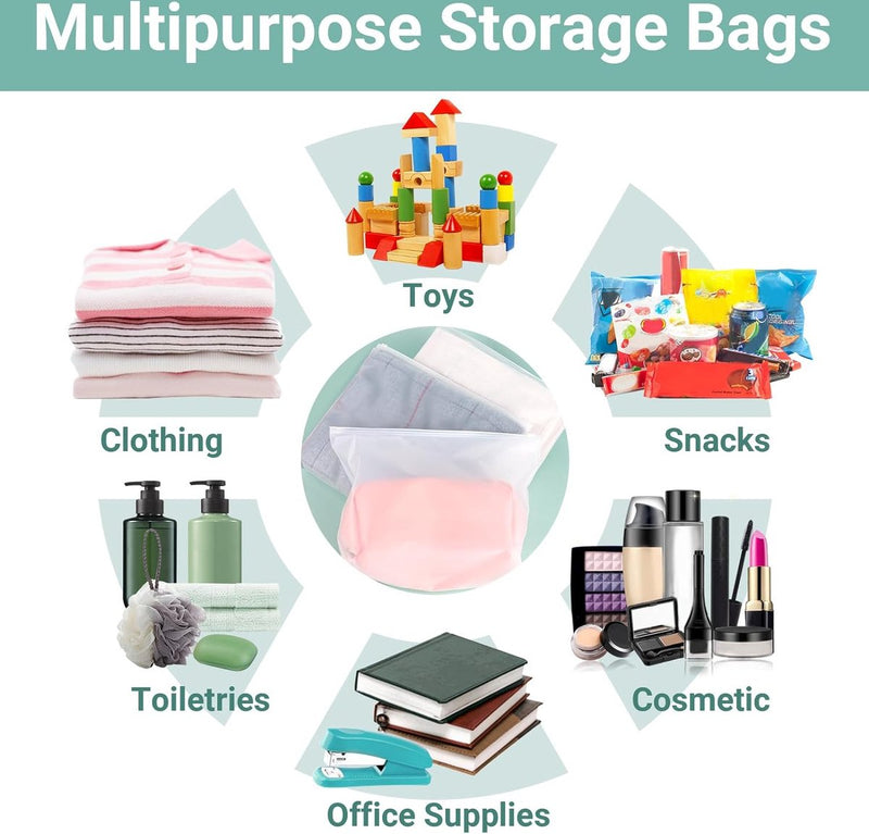 Zip Bags Kleding, 50 stuks 35 x 30 cm Zip Bags, Groot, Reistas, Kleding, Plastic Zak met Rits voor kleding, Handdoeken, Documenten, Reisaccessoires