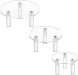 Set van 3 ronde acryl displayverhogers 12/10/8 cm 3 poten transparant minifiguren displaystandaard displayplatform voor sieraden figuurmodellen speelgoed dessert cosmetica of collecties