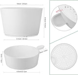 Bloempot, 25,4 cm, set van 2, kunststof bloempot met irrigatiesysteem, modern, voor binnen en balkon, tuin, planten, vetplanten, cactus (wit)