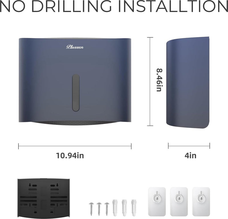 Handdoekdispenser, handdoekdispenser voor de badkamer, aan de muur, Z-gevouwen servetten en verdeelde handdoekdispenser, kan tot 200 vellen