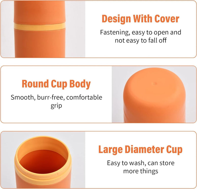 3 stuks tandenborsteletui, reisetui, draagbare tandenborstelhouder, kunststof tandenborstelbeker, waterdichte mondspoelbeker voor reizen, camping, school, groen/blauw/oranje, Meerkleurig