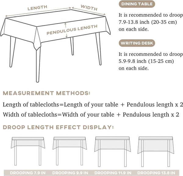 Tafelkleed Wit tafelkleed Linnen Katoen Afwasbaar tafelkleed Moderne kwaststijl voor buiten, tuin, restaurant Desktopdecoratie (wit 140 x 140 cm)