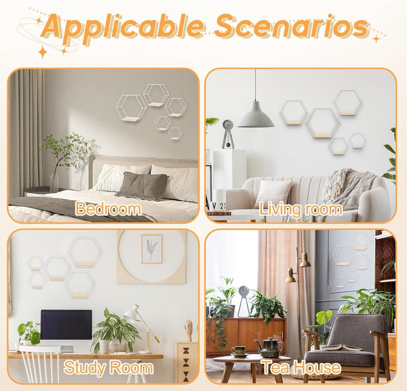 Wandplank wit metaal set van 5 planken wanddecoratie hangplank zolder wandplanken wandplank wit voor wanddecoratie in woonkamer, slaapkamer, badkamer, café en hotel