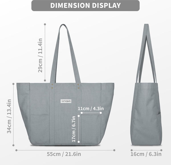anvas Tote Bag dames handtas grote shopper tassen schoudertas met laptopvak