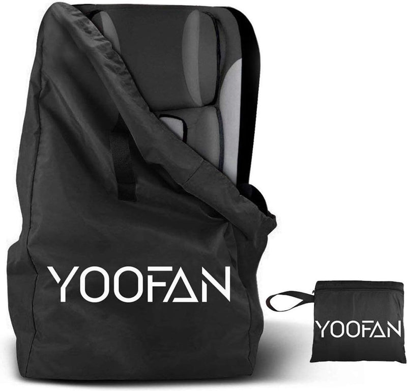 Gate Check Reistas met rugzak, schouderriem voor kinderwagen, autokinderzitjes, rolstoelen, waterafstotend, goed voor vliegtuig en opslag (zwart)