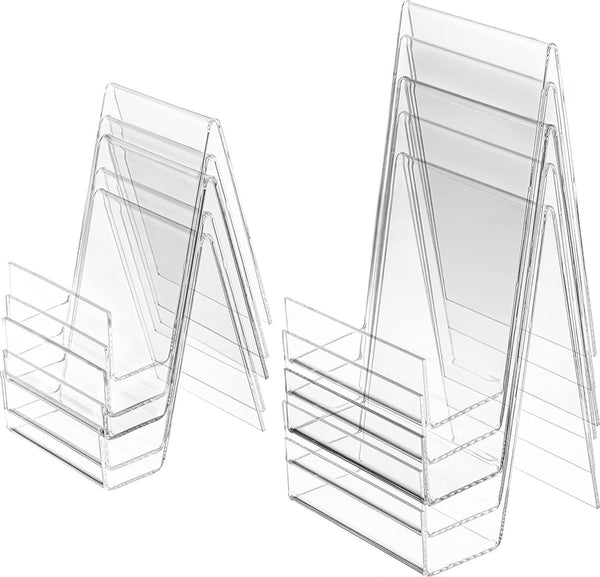 Pak van 10 acryl boekenstandaarden, acryl tablethouder boekensteunen, kunstdisplayhouder voor fotoalbum, brochure, paperback op tafelblad, planken, klaslokaal, bibliotheek, winkel