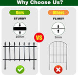 Metalen decoratieve tuinhek 57,5 cm breed x 45,5 cm hoog (4 panelen) Hekpaneelrand Opvouwbaar hek Landschapshek voor bloembed, tuin, dierenbarrière