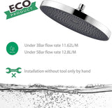 Design hoofddouche, douchekop, regendouche, ronde hoofddouche, diameter 260 mm, premium doucheset, massagedouche voor spa (chroom)