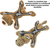 Hundespielzeug Hondenspeelgoed, touwtrekken, pluche piepend met crinkle-papier en hondentouw, robuust hondenkauwspeelgoed voor puppy's, kleine, middelgrote en grote honden (beer)