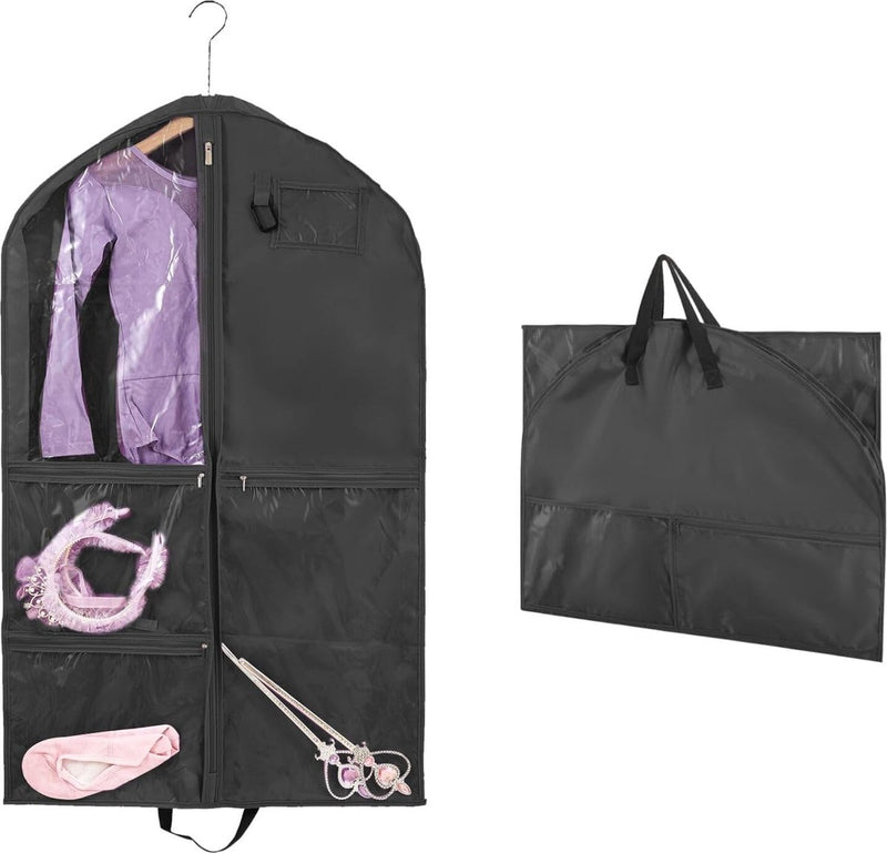 Kinderkledingtas met 5 vakken, opvouwbare kinderkledingzak, korte kledinghoes, voor eenvoudige organisatie voor dansers, optredens, wedstrijden, schoonheidswedstrijden, reizen en meer