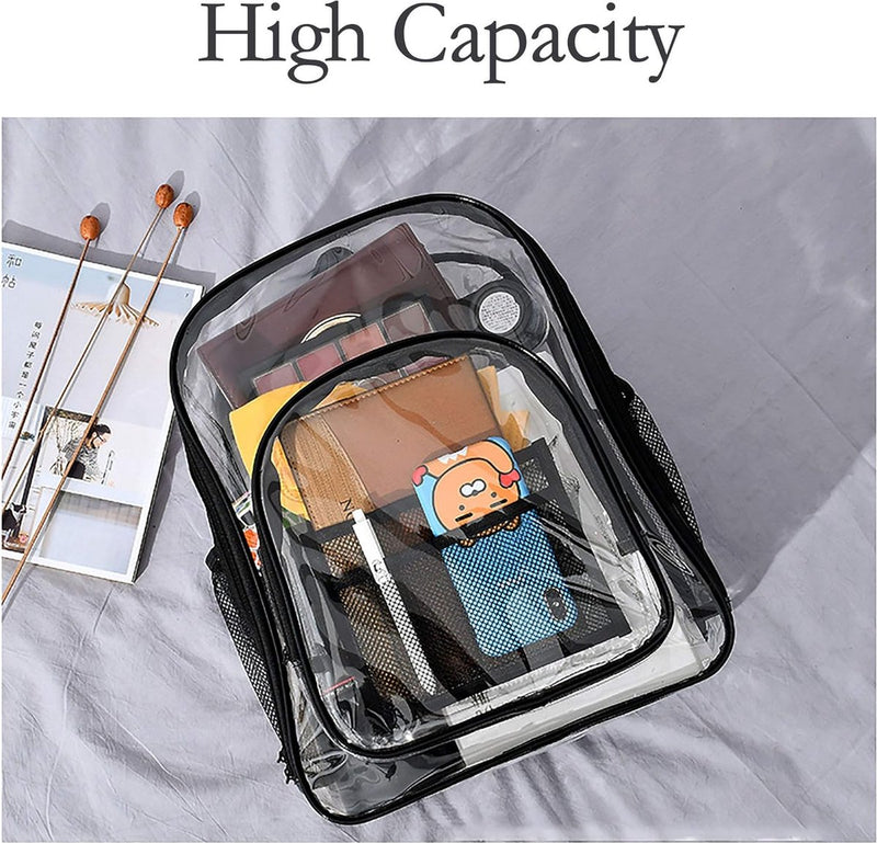 Transparante pvc-schoolrugzak, transparante rugzak, transparante boekentas voor werk en reizen, ideaal voor dagelijks gebruik, school en reizen