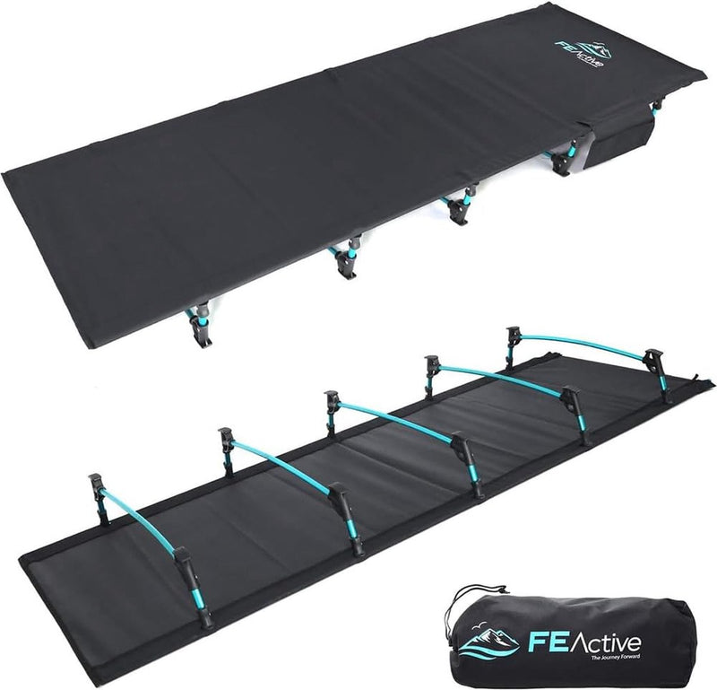 Compact opklapbed van volledig aluminium, ultralicht, comfortabel om te slapen, draagbaar campingbed voor kamperen, wandelen, trekking, backpacken,