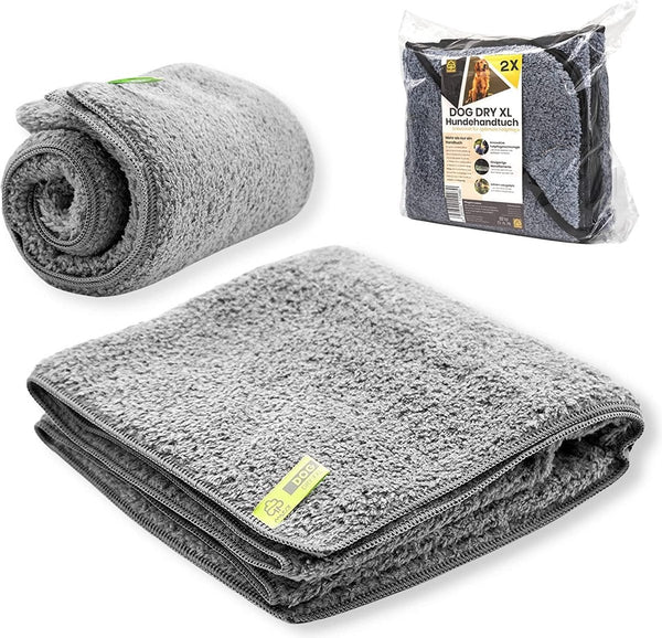 Hondenhanddoekenset (2 stuks) - maximale zuigkracht door vuilmagneten - poten & vachtreiniger - droogt snel