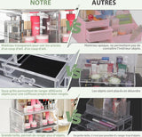 Acryl make-up organizer met 6 laden Cosmetische opbergdoos Stapelbare heldere borstellotion Lippenstift nagellak