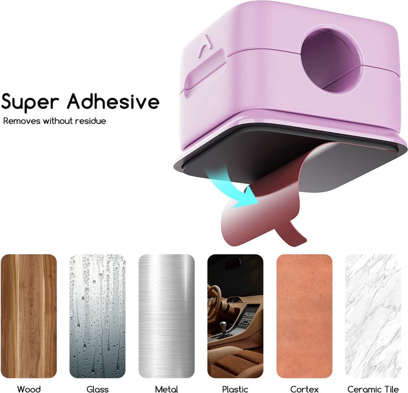 Kabelhouder, kabelclips, kabelbeheer, 6-pack magnetische bureaukabelorganizer, sterk zelfklevende draadopladerhouder voor nachtkastje, keukenapparatuur