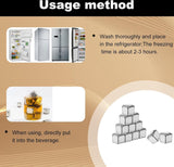 Roestvrij stalen ijsblokjes: 12 stuks whiskystenen ijsblokjes roestvrij staal met clips ijsblokjes herbruikbaar met high cooling-technologie herbruikbare metalen ijsblokjes voor whisky, wodka, wijn
