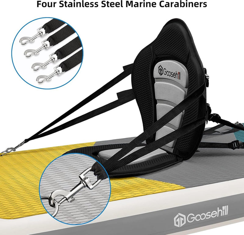 SUP-zitting, afneembare kajakzitting voor stand-up paddling board, comfortabele en eenvoudige installatie, veelzijdig aanpasbaar aan SUP, sit-on-top kajaks