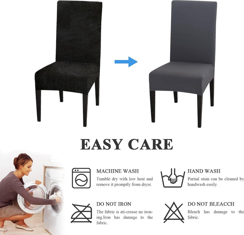 Stoelhoezen, set van 4 stretch, moderne stoelhoezen voor eetkamerstoelen, stoelhoezen voor kantelstoelen, universeel, wasbaar, afneembare stoelhoes voor eetkamer, hotel, banket, keuken,