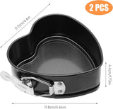 Taartbakvorm, 2 stuks kleine hartvormige springvormen, Ø 11 cm, mini-hartbakvormen, springvorm, taartpannen, mini-hartvorm, taartbakvormen met antiaanbaklaag