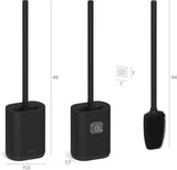 Pure WC-borstel, toiletborstel, mat, siliconen, toiletborstel, compact, antibacterieel, borstelset, wit