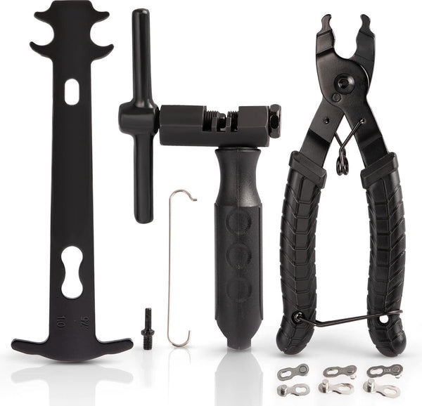 Kettingklinknagels voor fietsen [upgrade:gegoten staal] | fietsketting gereedschap voor 6 7 8 9 10 11 12 versnellingen | 2-in-1 fietskettingtang | kettingmal | 3 paar kettingslot fietsketting