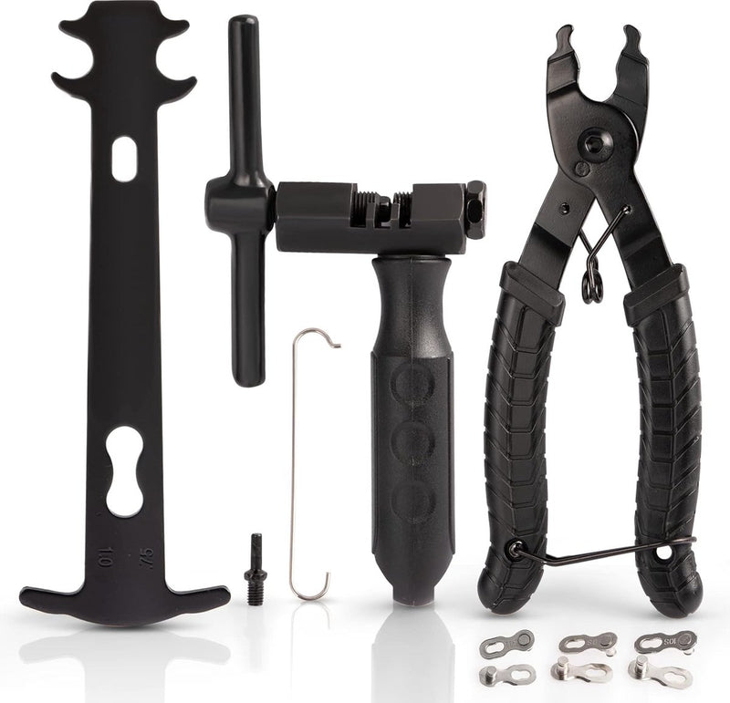 Kettingklinknagels voor fietsen [upgrade:gegoten staal] | fietsketting gereedschap voor 6 7 8 9 10 11 12 versnellingen | 2-in-1 fietskettingtang | kettingmal | 3 paar kettingslot fietsketting
