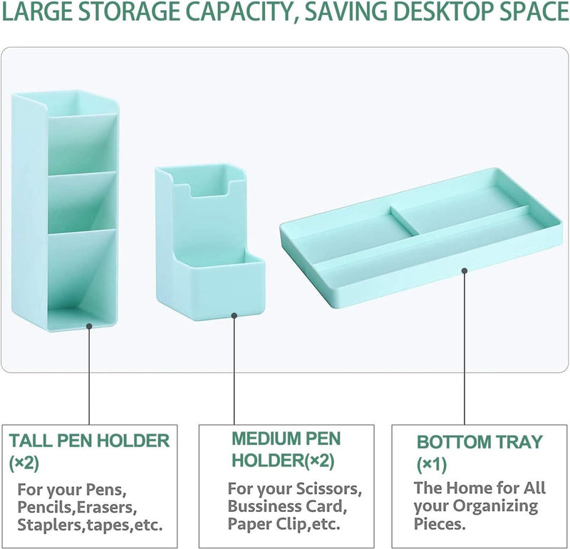 Pennenhouder, organizer, pennenhouder, bureau, kinderbureau-organizer, multifunctionele pennenhouder voor jongens en meisjes, bureau-organizer, kantoor en school, groen